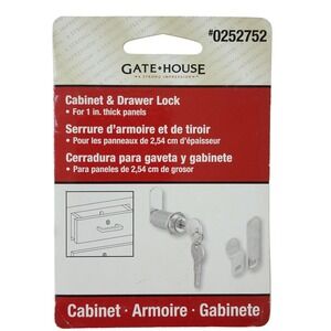 Gatehouse Cabinet and Drawer Lock Chrome Finish for 1 in Panels U9950-L 0252752